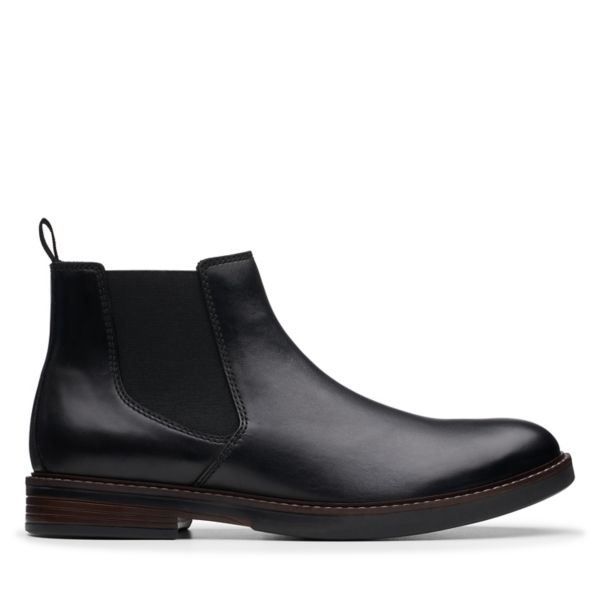 Clarks Mens Paulson Up Chelsea Boots Black | UK-6740398 - Click Image to Close